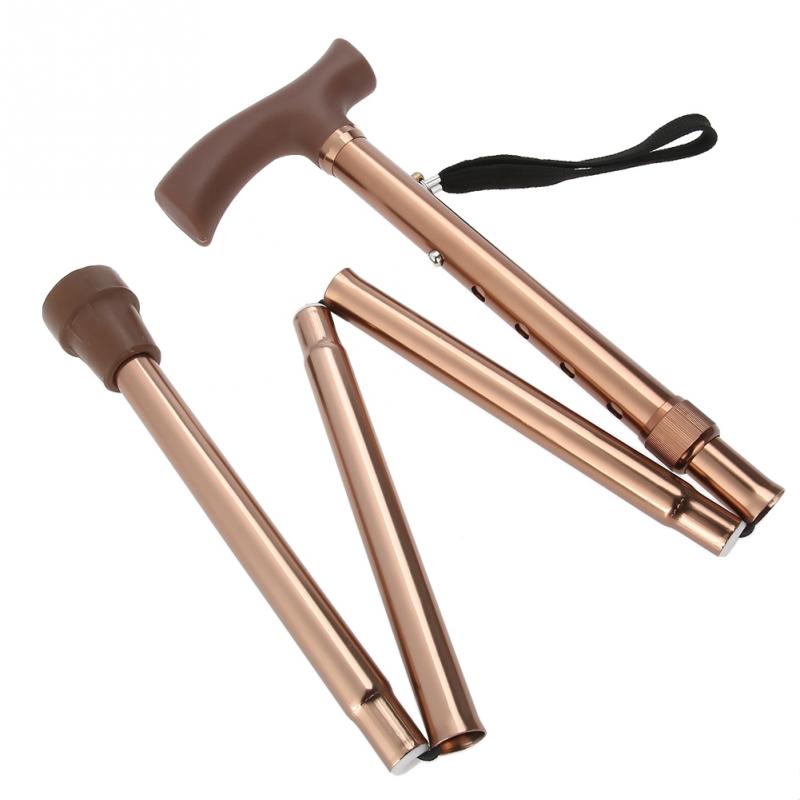 Alloy-Foldable-Elderly-Safety-Walking-Stick-Guide-Blind-Cane-Crutch-Bronze-Adjustable-Length